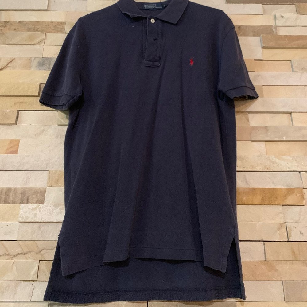 Polo by Ralph Lauren Navy Performance Fit Polo with Red Logo, SZ Small